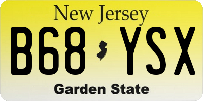 NJ license plate B68YSX