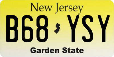 NJ license plate B68YSY