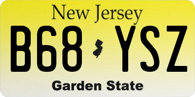 NJ license plate B68YSZ
