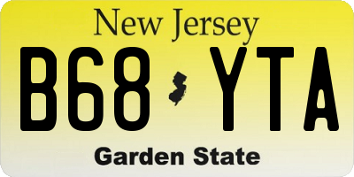 NJ license plate B68YTA