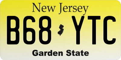 NJ license plate B68YTC