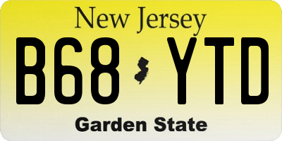 NJ license plate B68YTD