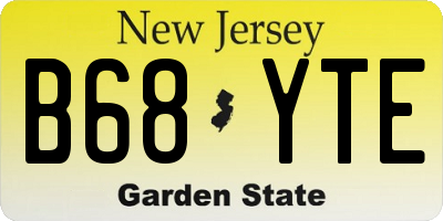 NJ license plate B68YTE
