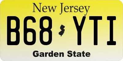 NJ license plate B68YTI