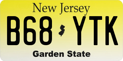 NJ license plate B68YTK