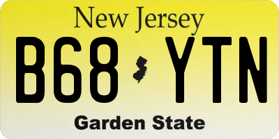 NJ license plate B68YTN
