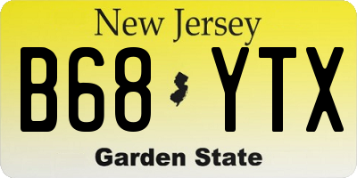 NJ license plate B68YTX