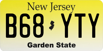 NJ license plate B68YTY