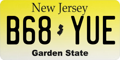 NJ license plate B68YUE