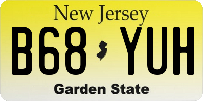 NJ license plate B68YUH