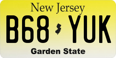 NJ license plate B68YUK
