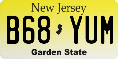NJ license plate B68YUM