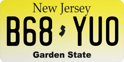 NJ license plate B68YUO