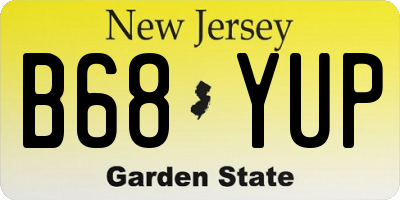 NJ license plate B68YUP