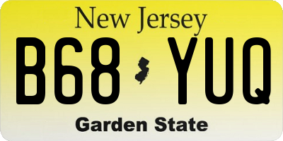 NJ license plate B68YUQ