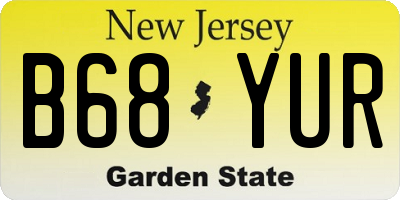 NJ license plate B68YUR