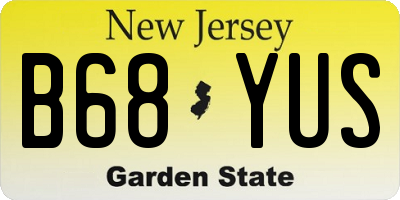NJ license plate B68YUS