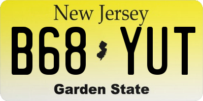 NJ license plate B68YUT