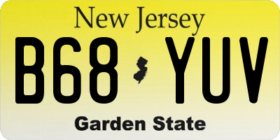 NJ license plate B68YUV