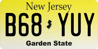 NJ license plate B68YUY