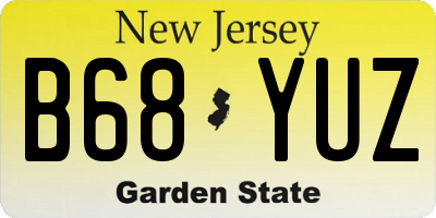 NJ license plate B68YUZ