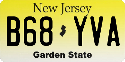 NJ license plate B68YVA