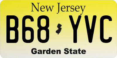 NJ license plate B68YVC