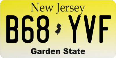 NJ license plate B68YVF