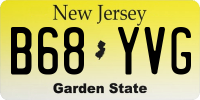 NJ license plate B68YVG