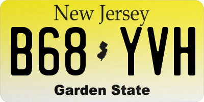 NJ license plate B68YVH