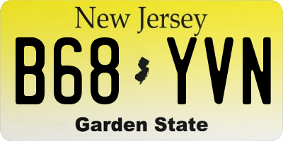NJ license plate B68YVN