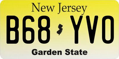 NJ license plate B68YVO