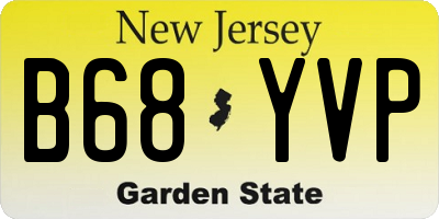 NJ license plate B68YVP