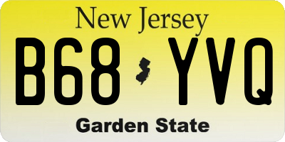 NJ license plate B68YVQ