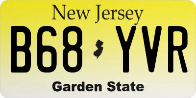 NJ license plate B68YVR