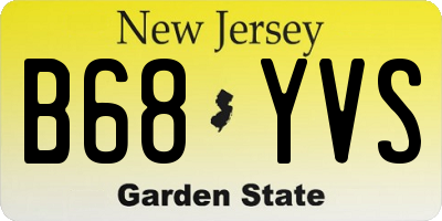 NJ license plate B68YVS