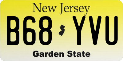 NJ license plate B68YVU