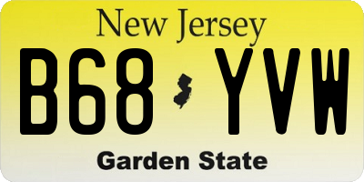 NJ license plate B68YVW