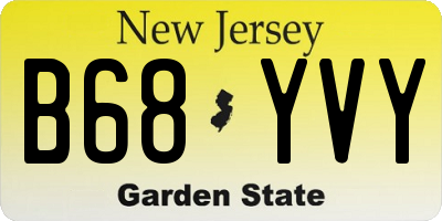 NJ license plate B68YVY