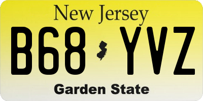 NJ license plate B68YVZ