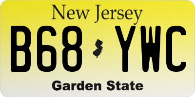 NJ license plate B68YWC