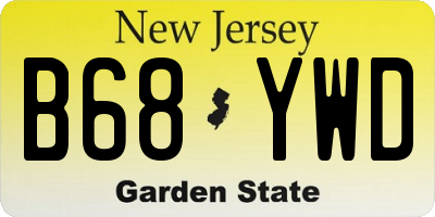 NJ license plate B68YWD