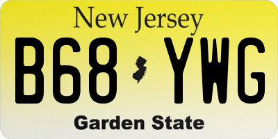 NJ license plate B68YWG