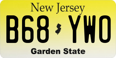 NJ license plate B68YWO