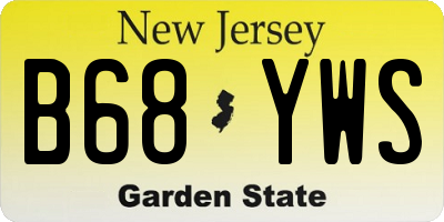 NJ license plate B68YWS