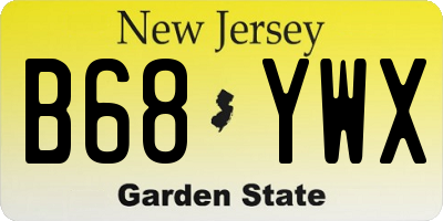 NJ license plate B68YWX