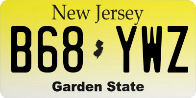 NJ license plate B68YWZ