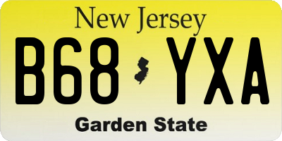 NJ license plate B68YXA