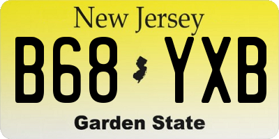 NJ license plate B68YXB