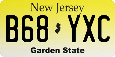 NJ license plate B68YXC